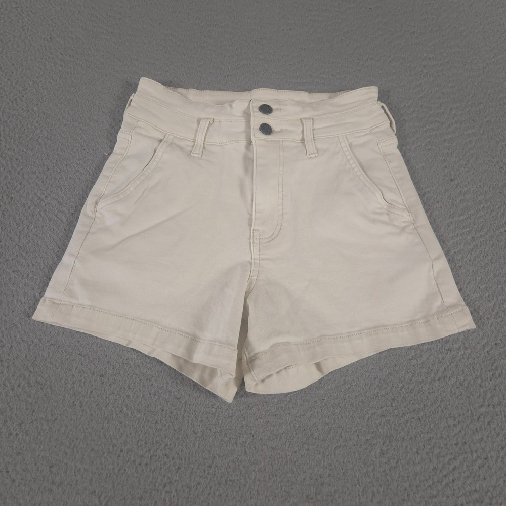 Kut from the Kloth Shorts Womens 0 Cream Jane Double Button Fly Cotton Stretch